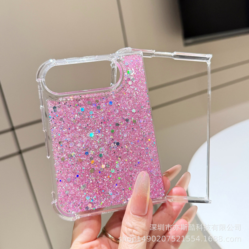 Glitter Sequins Suitable for Iphone18Fold Apple 17Promax16Plus Mobile Phone Case with High-End Simple Design Glitter Sequins Suitable for Iphone18Fold Apple 17Promax16Plus Mobile Phone Case with High-End Simple Design