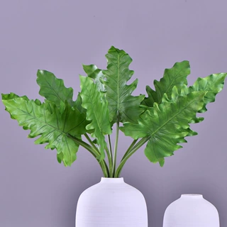 仿真绿植批发单枝春羽叶植物墙插花配材仿真叶子婚庆酒店装饰蕨叶