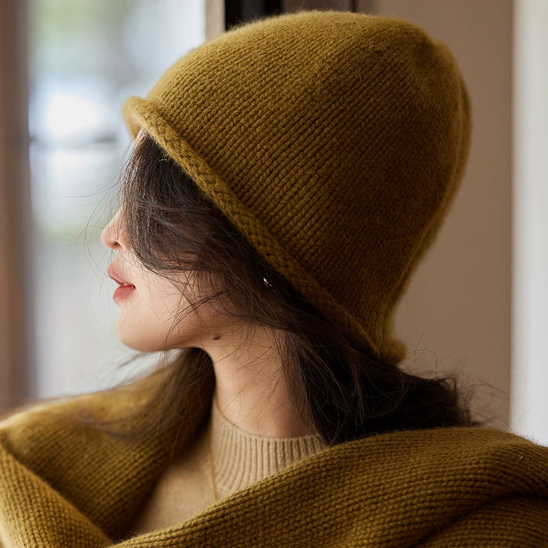 100% чистый козий кашемир светло-верхняя кашемировая шапка 3 стежка 26 шт 9 нитей утолщенных свитков трикотажные шляпы для мужчин и женщин осенняя и зимняя живопись