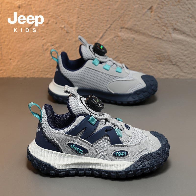 Jeep男童鞋2025年春秋新款舒适轻便女童跑步鞋透气网面儿童运动鞋|undefined