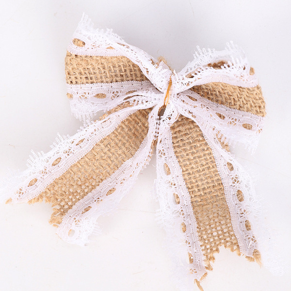 Cross-border Amazon Christmas bow Dowel lace sackcloth bow Christmas…