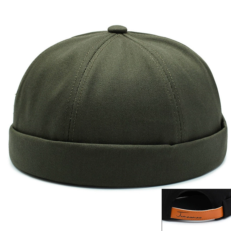 Landlord hat cotton beanie, solid spring–autumn brimless cap, one size adjustable 56–58 cm