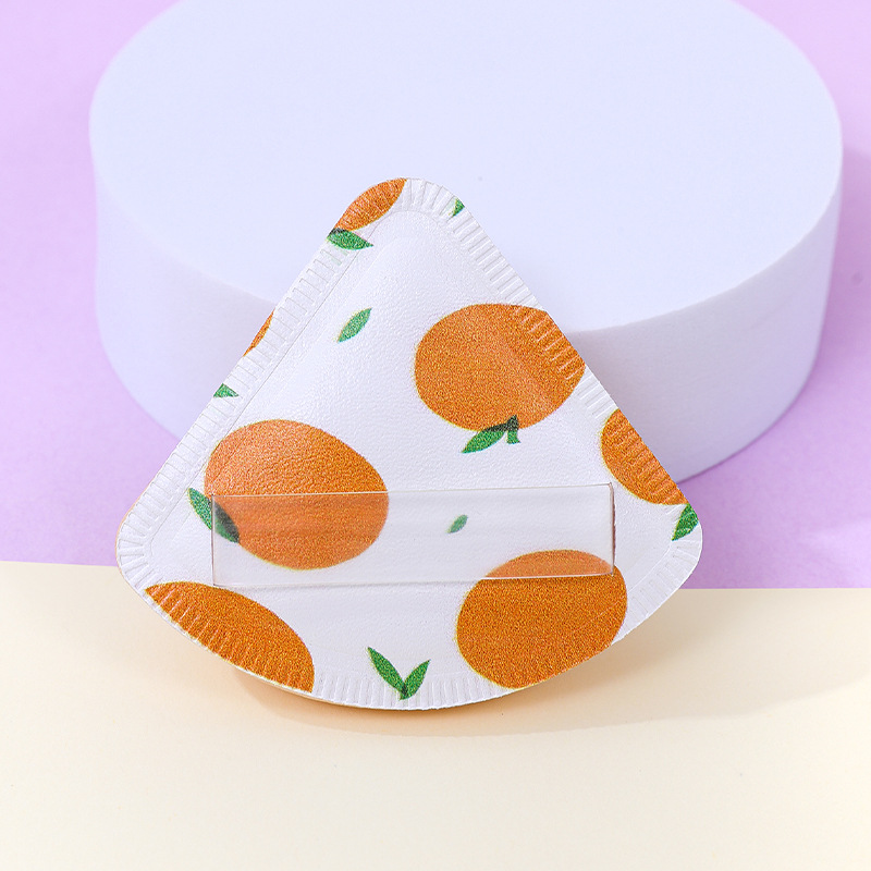 Fábrica personalizada serie de frutas soplo de algodón de azúcar no come polvo triángulo de maquillaje esponja cojín de aire herramientas de belleza al por mayor