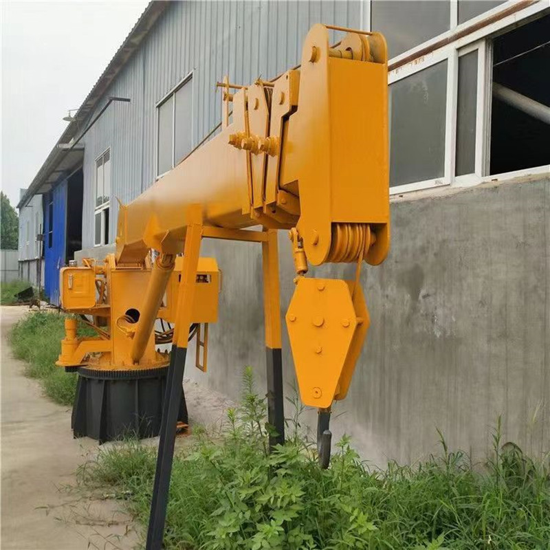 船用固定式小型液压折臂吊 车载加装遥控折叠吊机 甲板克令吊