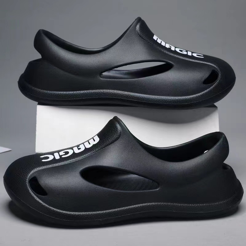 2025 New Style Clogs for Men and Women, Breathable Toe-Toe Korean Style Couple Anti-Slip Chef Eva Sports Running Sandals