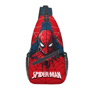 Spot Chest Bag Spider-Man Marvel Printed Shoulder Bag Spider-Man Men's and Women's Fashion Shoulder Bag Crossbody Bag