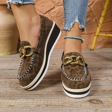 2025新款跨境外贸大码秋冬女鞋坡跟豹纹单鞋乐福鞋亚马逊TEMU代发