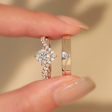 s925银为爱加冕情侣戒指男女一对 日韩版皇冠对戒指环手饰品配饰