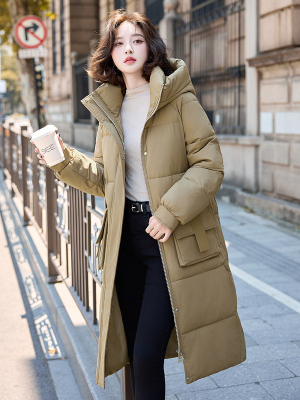 冬季羽绒棉服女新款加厚韩版宽松外套中长款棉衣时尚连帽过膝棉袄|undefined