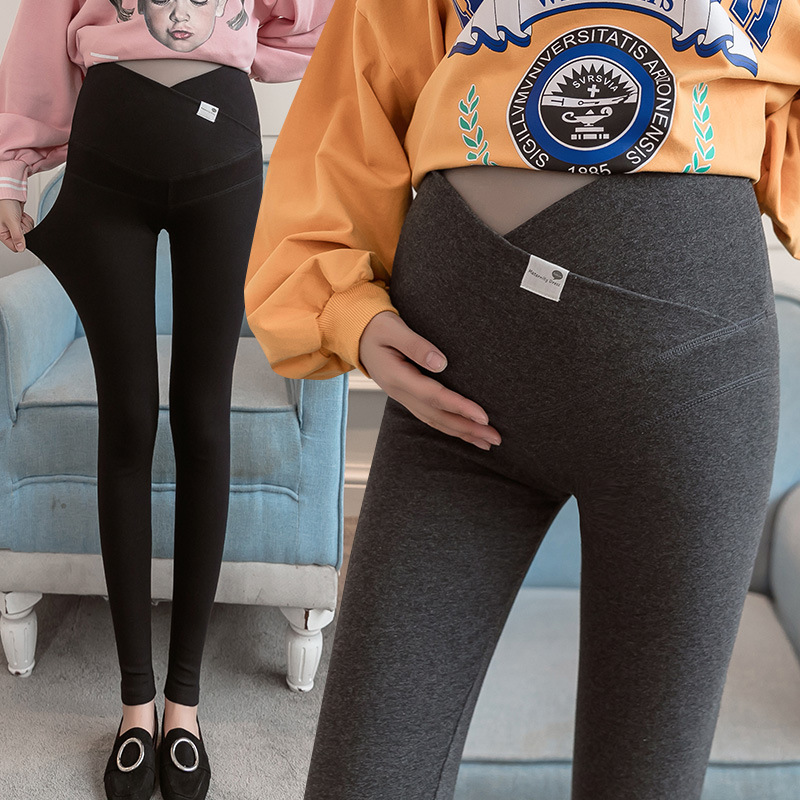 Pregnant women autumn low waist leggings new stretch pants outer wear slim slim feet pregnant women's pants