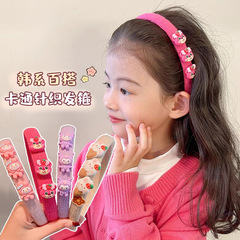 兒童發箍可愛卡通發箍秋冬新款小女孩針織不傷發頭箍女童卡通