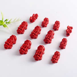 天然原矿朱砂如意貔貅吊坠diy手工编织串珠手链项链饰品配件批发