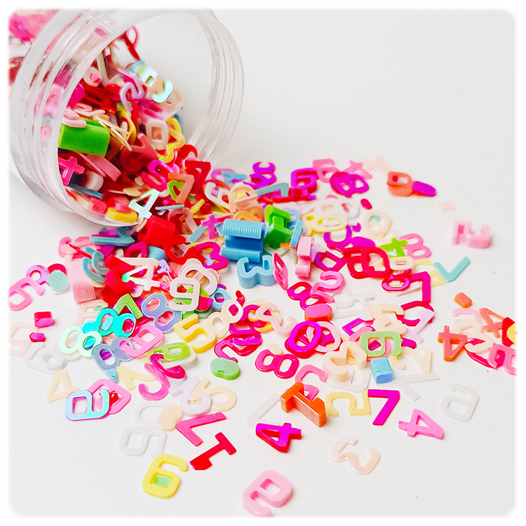 YALEDUO Factory Sold Digital Sequins 6MM Magic Color 0 to 9 Combination Filled Decorative Bead Nail Art DIY Bright Flash