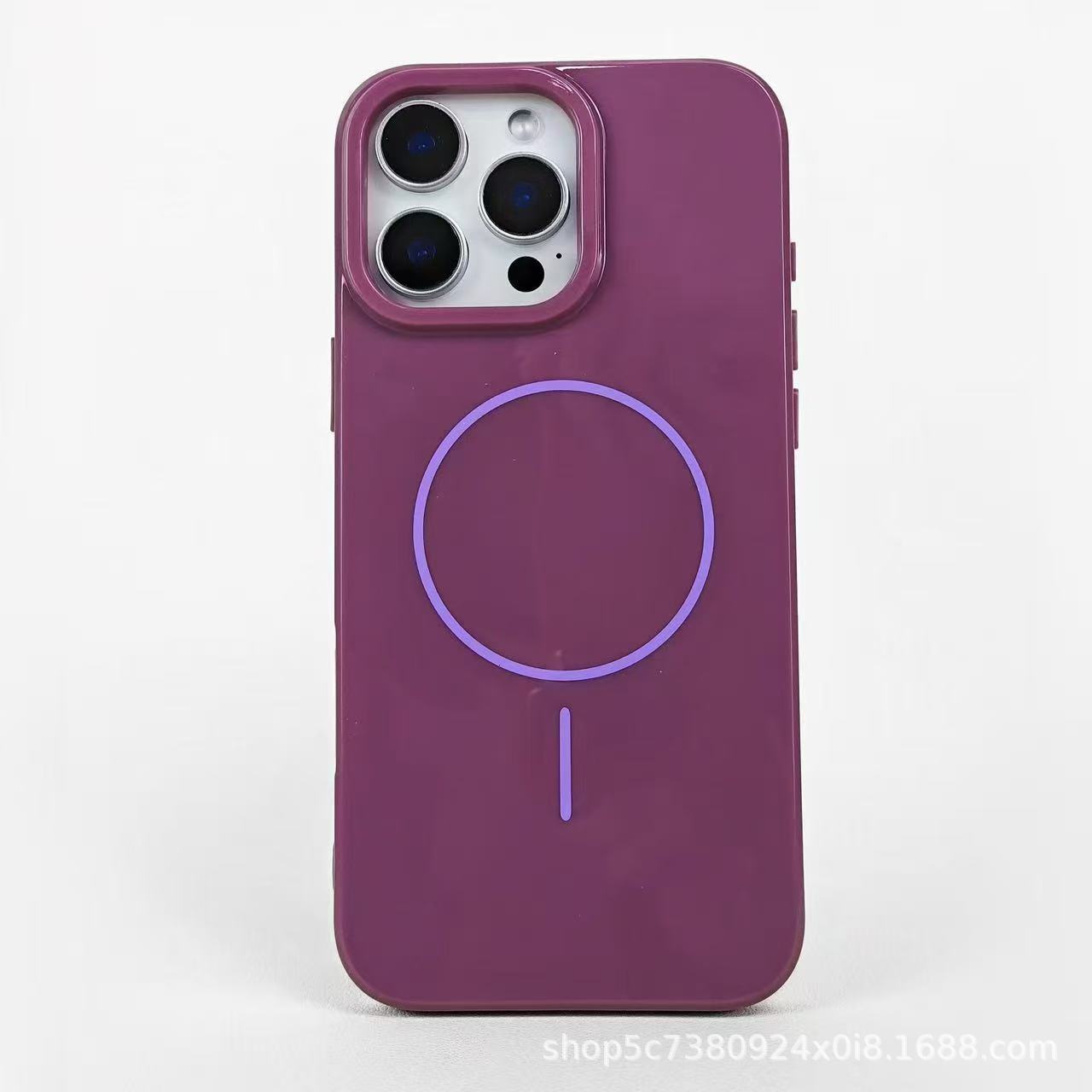 跨境适用iPhone16仿原细圈磁吸手机壳苹果15promax亲肤保护套批发