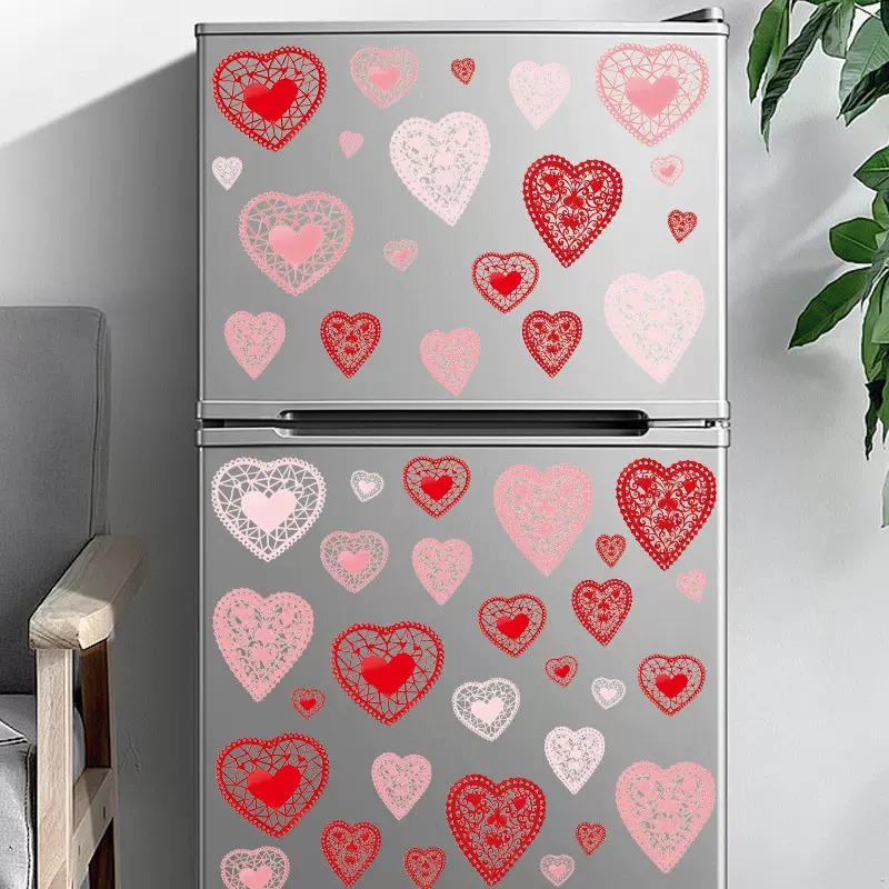 2026跨境水彩情人节窗贴pvc创意情人节爱心情人节墙面装饰墙贴