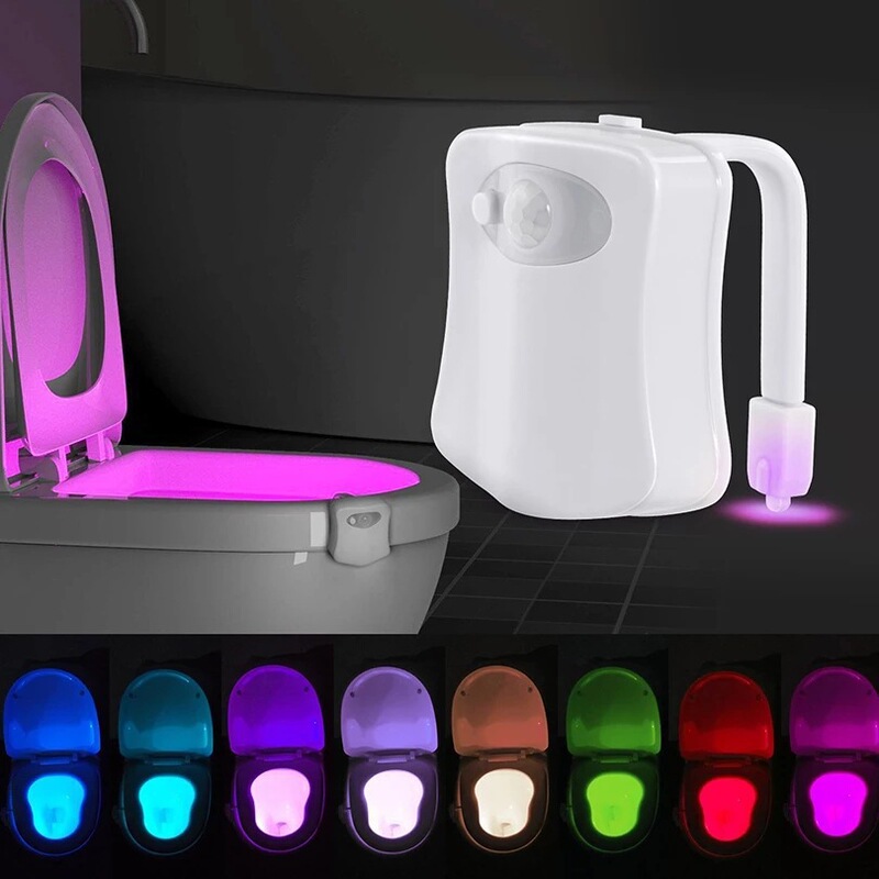 Led Human Body Sensor Night Light Toilet Hanging Atmosphere Light 8 Colors 16 Colors Toilet Sensor Light Toilet Seat Light Smart
