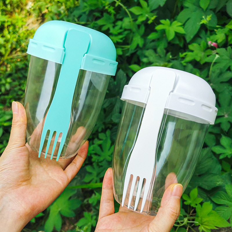 摇摇杯透明ins风奶昔外带外卖商用便捷食品级搅拌杯650毫升沙拉杯