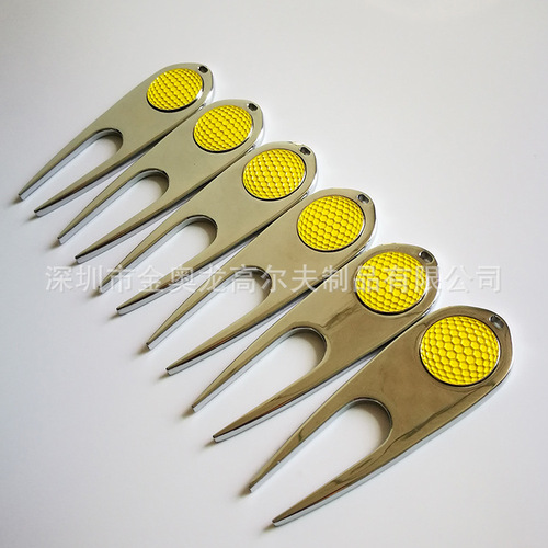 Amazon Golf zinc alloy green grass repair fork Metal golf green fork Make LOGO
