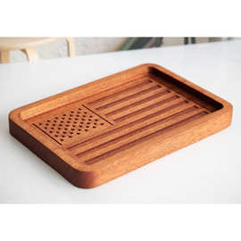 跨境木质托盘创意美国国旗多用途收纳盘桌面杂物整理托个性化礼物