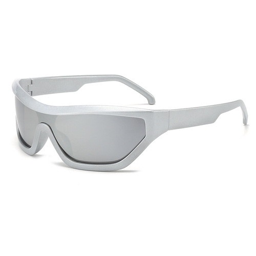 Y2K European & American Trendy Fashion Sunglasses for Men: Oversized Rimless Cycling & Sports-Style Sun Glasses