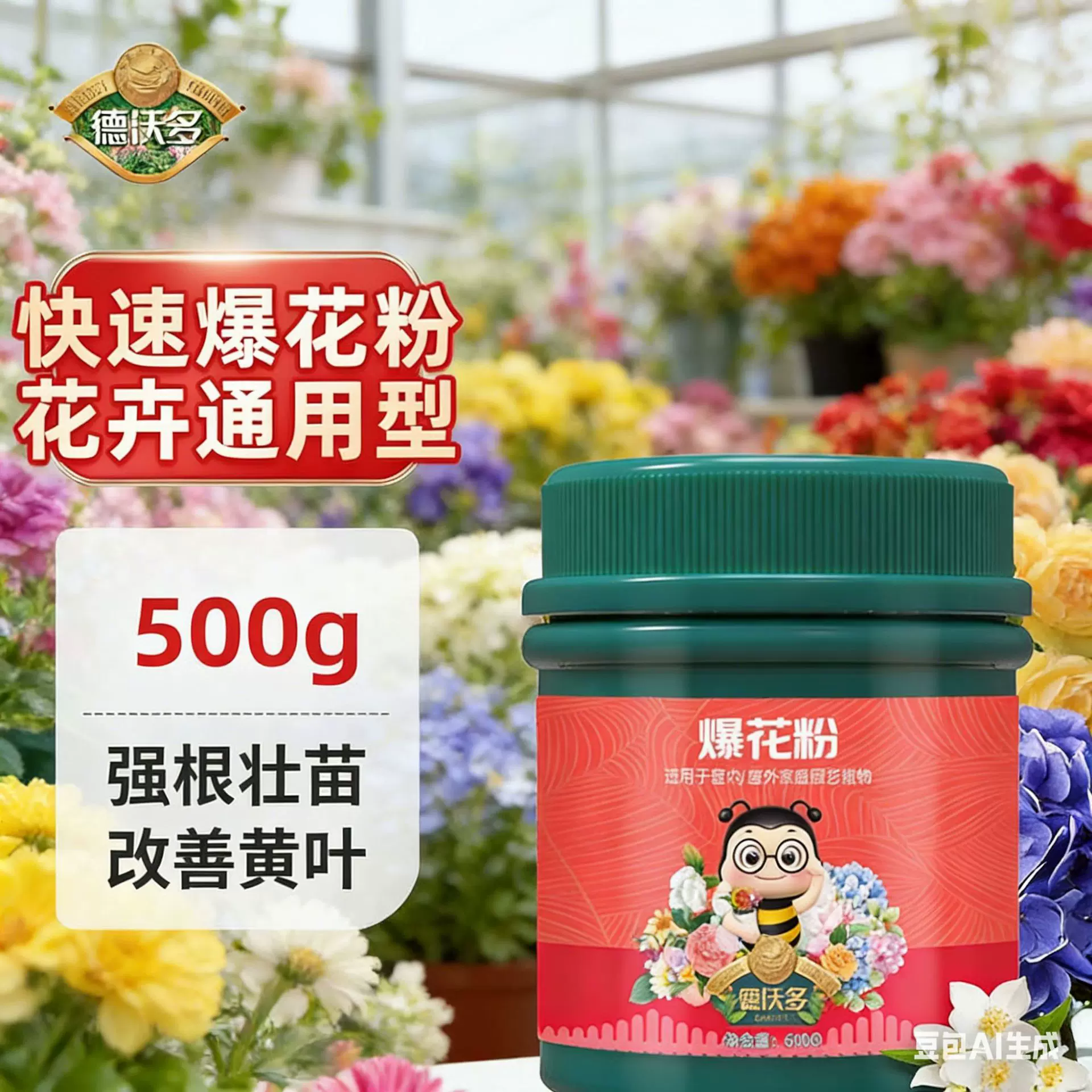 德沃多肥料花多多水溶肥快速开花玫瑰月季花卉绿植高钾氮肥磷肥料