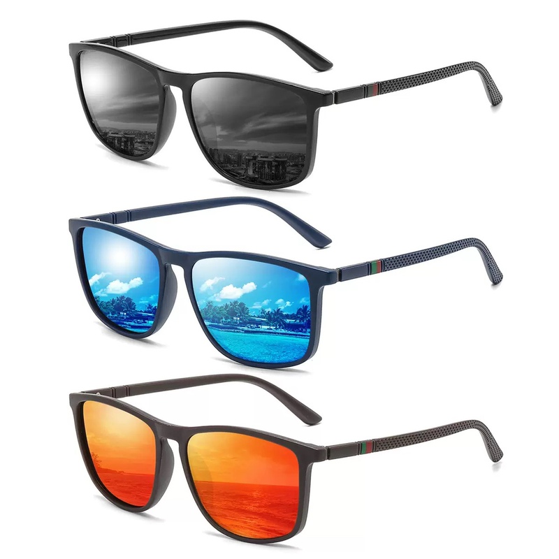 Cross-Border Popular Polarized Sunglasses for Men, Square Style, Driving and Fishing Glasses, Fashionable and Simple Outdoor Sunglasses P42