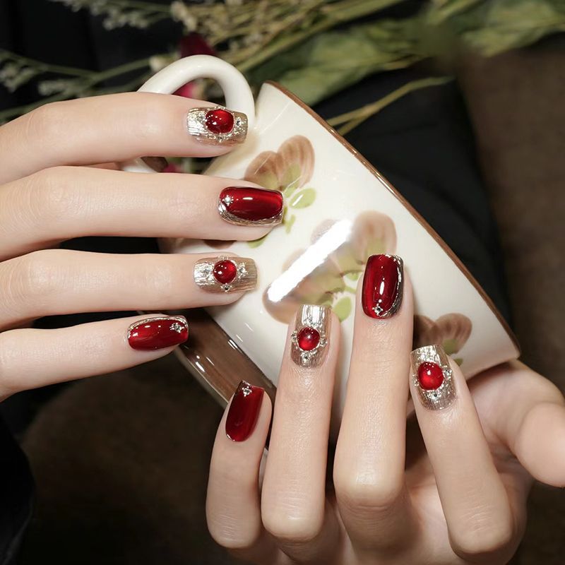 Red nail stickers