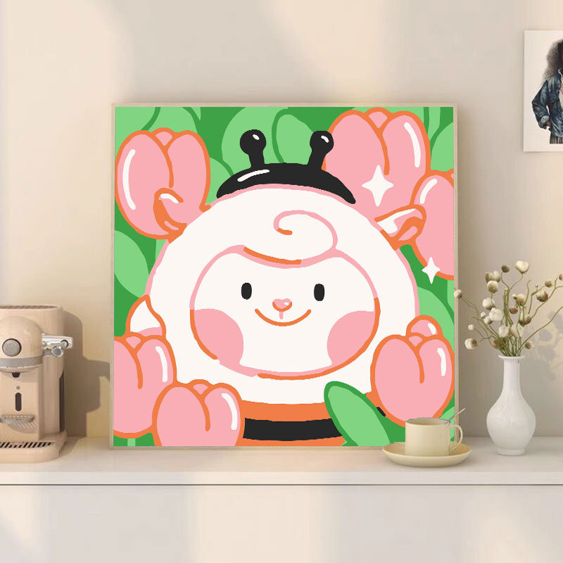 漫画 Q バージョンエッグマンパーティーシリーズ DIY デジタル油絵子供の手作り着色油絵装飾品卸売|undefined