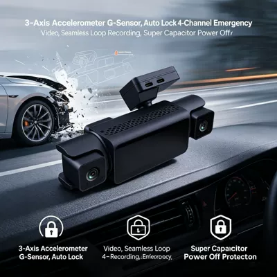 Cross-Border Hot-Selling Four-Channel Panoramic Driving recorder