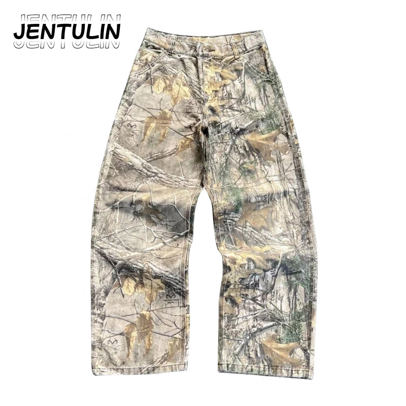 Cross-Border Wholesale American-Style Carhartt Washed Camouflage Pants, Vintage American-Style Wide-Leg Loose Straight Jeans Cross-Border Wholesale American-Style Carhartt Washed Camouflage Pants, Vintage American-Style Wide-Leg Loose Straight Jeans