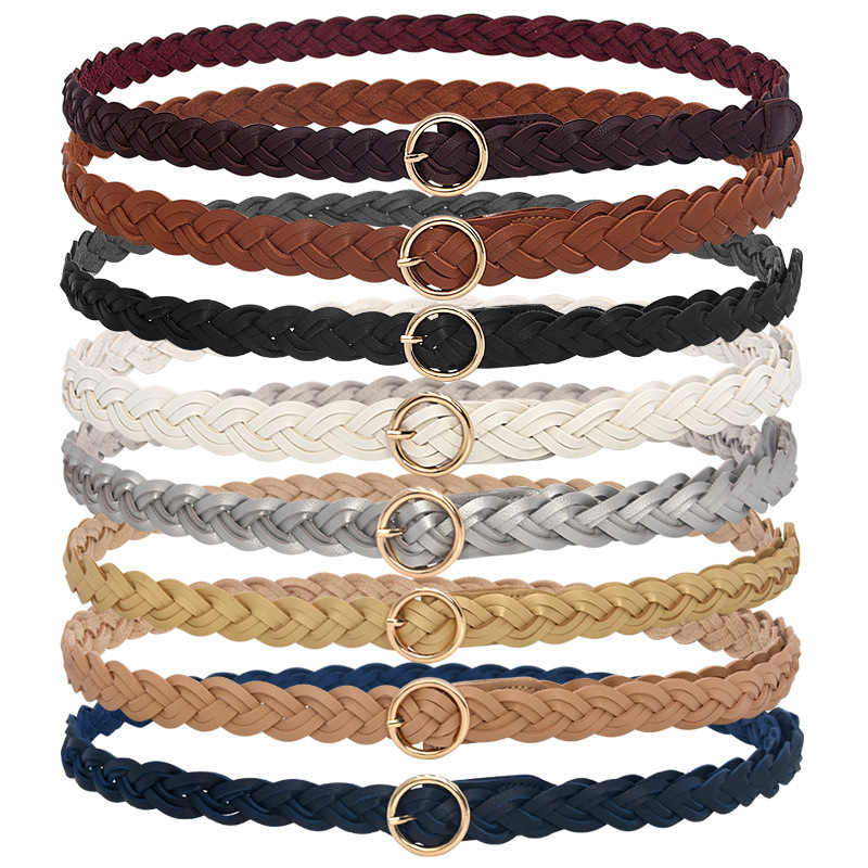 El nuevo cinturón tejido mujeres aguja hebilla Joker cintura cinturón señoras cuerda decorativa ropa fábrica directa al por mayor