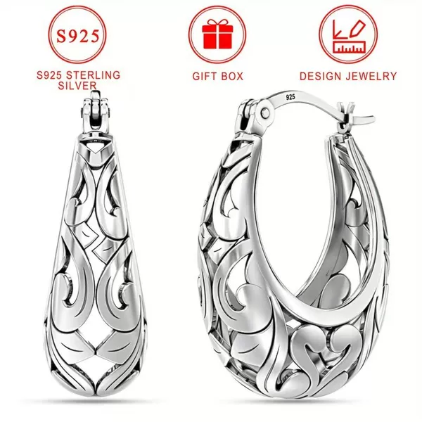 European and American Cross-Border Fashion Stylish U-Shaped Earrings Open Swirl Earrings 2024 Summer Women's New Jewelry