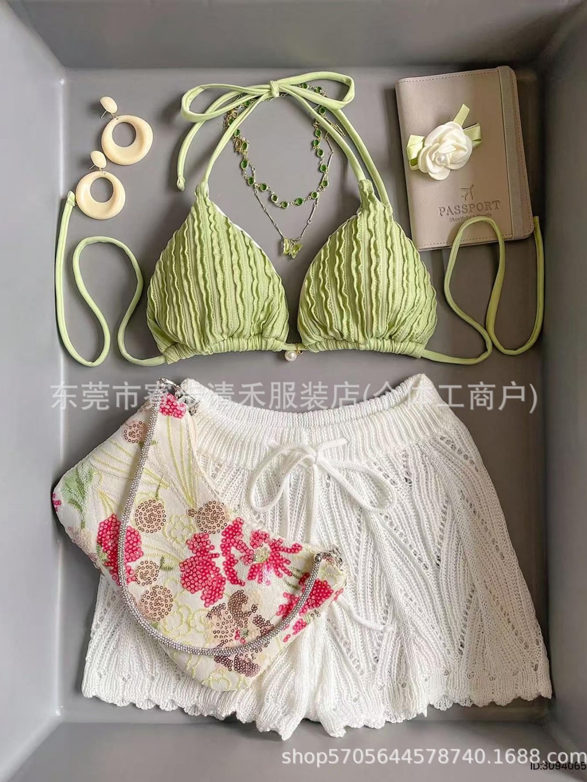 Explosiones transfronterizas de bañador shein impresión de alta calidad split bikini sexy cuello Amazon comercio exterior al por mayor