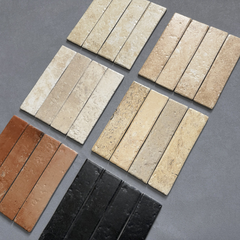 Beige Imitation Slime Stone Strip Brick Clothing Store Strip Travertine Wall Tiles Floor Tiles Coffee Shop Bar Door Tiles