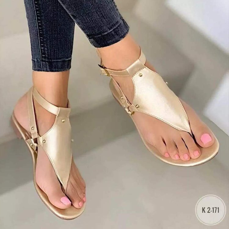 Wish Foreign Trade Sandals Women's 2021 Summer New Flat Casual Clip Toe Large Size Beach Sandals