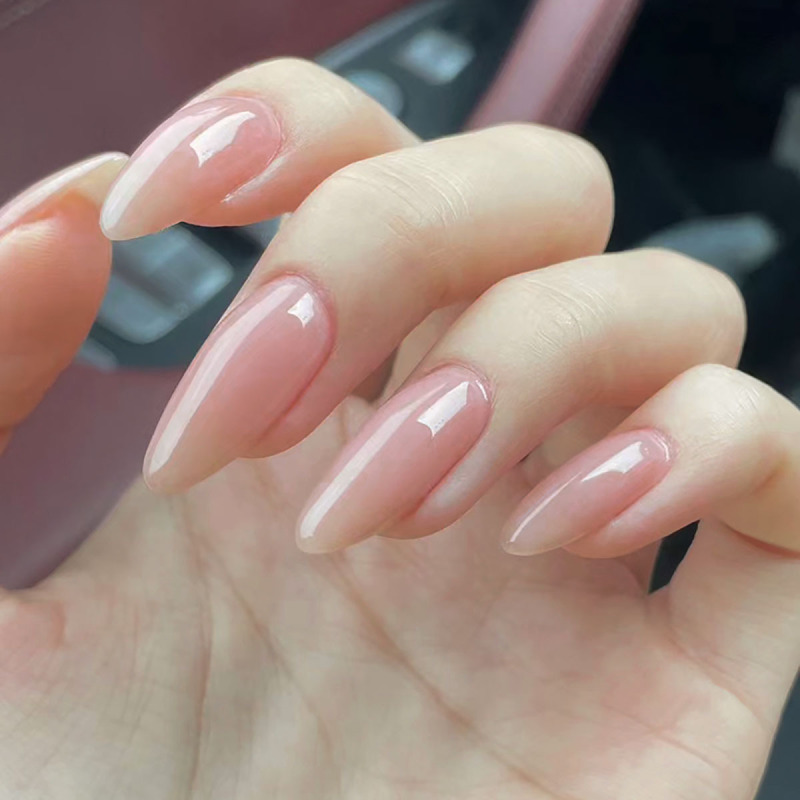 Fashion wear manicure fashion simple pointed nail nail patch detachable nails White finished product wholesale Fashion wear manicure fashion simple pointed nail nail patch detachable nails White finished product wholesale