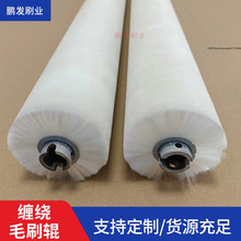 鹏发厂家直供缠绕式毛刷辊机械清洗尼龙丝弹簧刷清洁可定制刷头