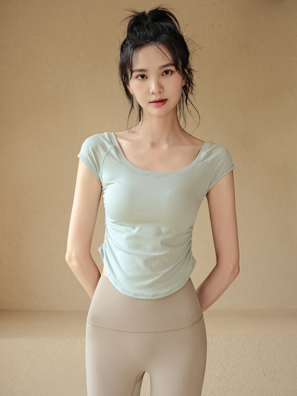 跑步骑行瑜伽上衣胖妹妹大码户外运动修身显瘦透气普拉提健身套装|undefined