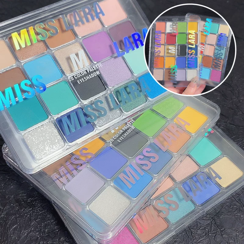 MISS LARA 20 цветов прозрачная коробка тени для век диск матовый мелкие искры