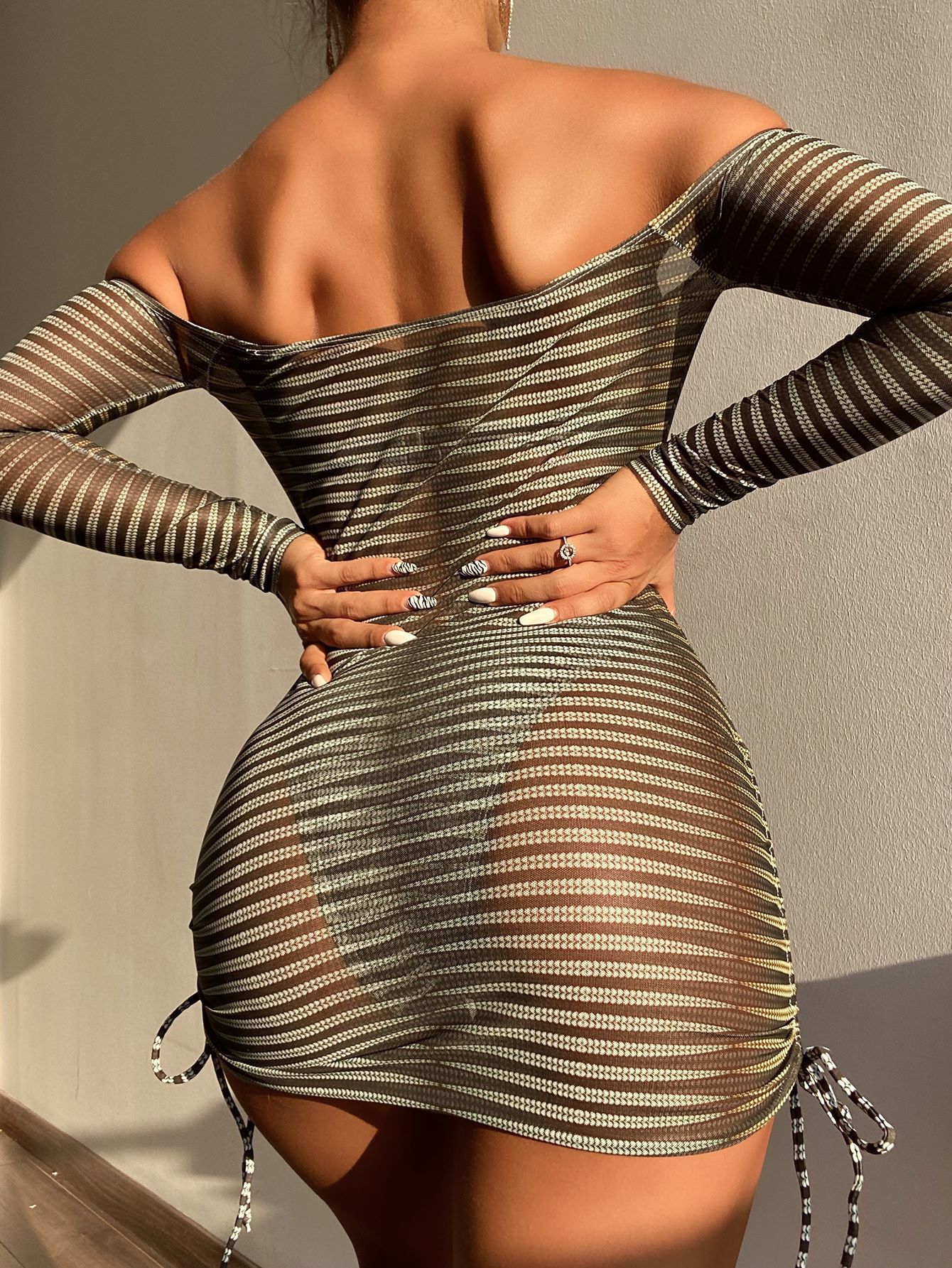 Dámske plavky pruhované sexi opaľovací krém do bikín, trojdielna súprava_voghion.com