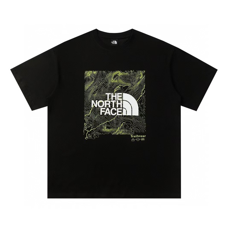 NTノースフェイスの純綿Tシャツの正しいバージョン、男性と女性用、カップル向けの同じスタイル、トレンディなプリント、幅広で多用途、カジュアル半袖|undefined