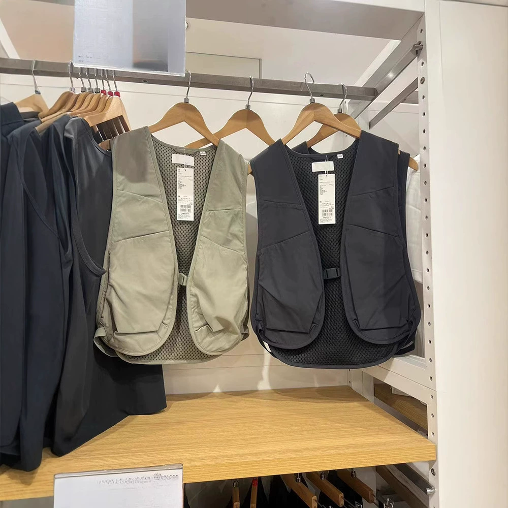 URAZ японский заказ 2025 весна и лето новая американская ретро мужская одежда пара рабочая одежда короткий жилет 467164