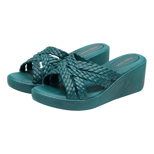 Women's Summer Outdoor Wear Stylish High Heel Thick Sole Slippers 2024 New Arrival Best Selling Home Bathroom Anti-Slip Sole Cool Slippers