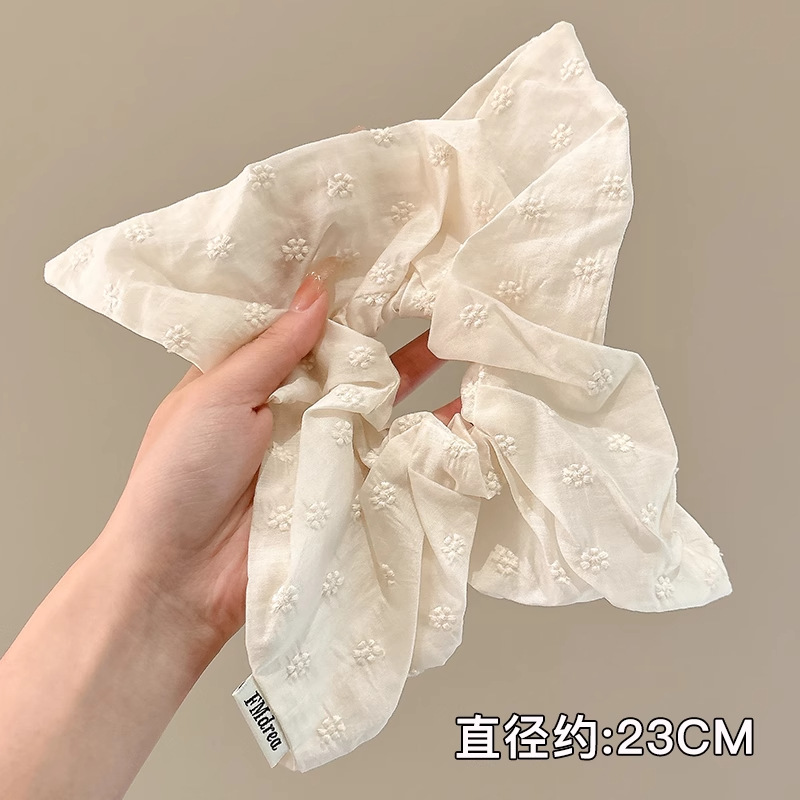 Temperamento bufanda cuadrada intestino lazo para el cabello femenino 2025 nuevo estilo súper grande cola de caballo cabeza cuerda viento perezoso banda de goma cuerda para el cabello tocado