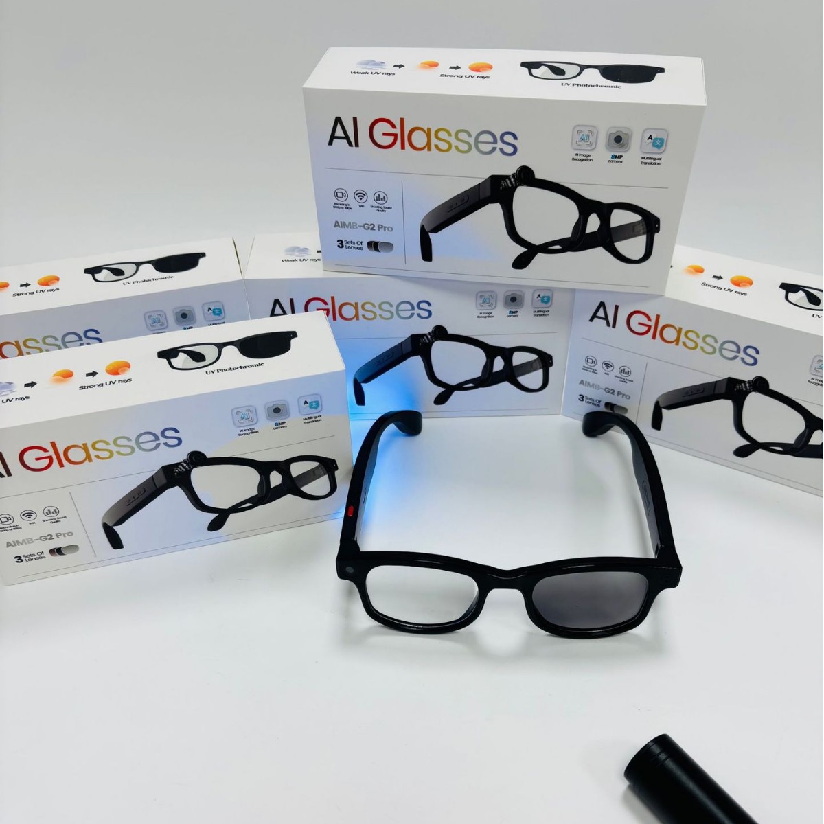 Bestselling AIMB-G2 Pro Smart Glasses 8MP S1 Bluetooth Call Recording Video Ai Image Recognition Translation