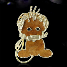 新时尚梵克雅宝板材狮子胸针创意服装胸花配饰气质萌趣防走光别针