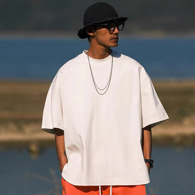 American oversize camiseta de manga corta hombre verano sólido relajado pareja hip-hop vientos de estilo casual blusa