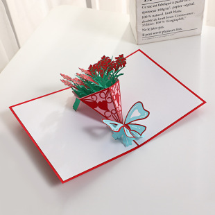 3D three-dimensional greeting card plant creative bouquet paper carving lover Teacher's Day greeting card gift plug-in greeting card gift wholesale