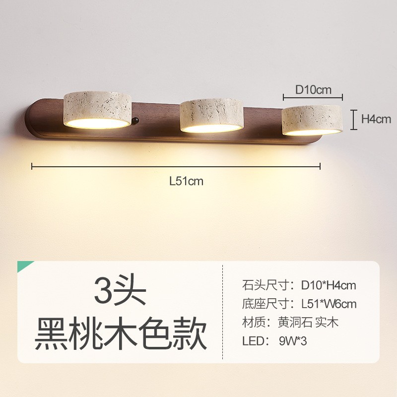 estilo japonés retro cabecera de cama agujero amarillo lámpara de pared de piedra silenciosa balcón sala de estar sofá TV pared de fondo escalera lámpara pasillo