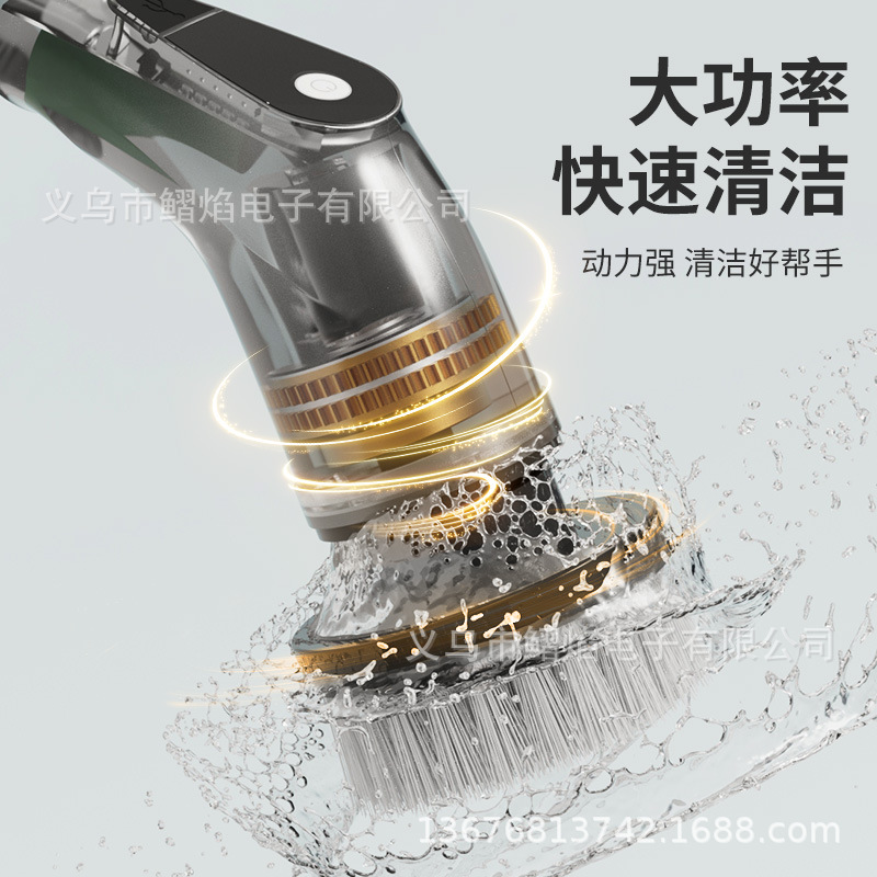 Fábrica de fuente de cepillo de limpieza eléctrico nueve en uno molde privado de cepillo eléctrico multifuncional desmontable cepillo de limpieza de baño de mango largo image 4